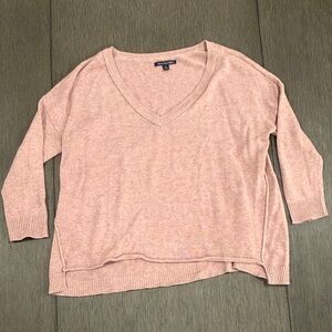 American Eagle Outfitters Pink Scoop V-Neck Sweater size S